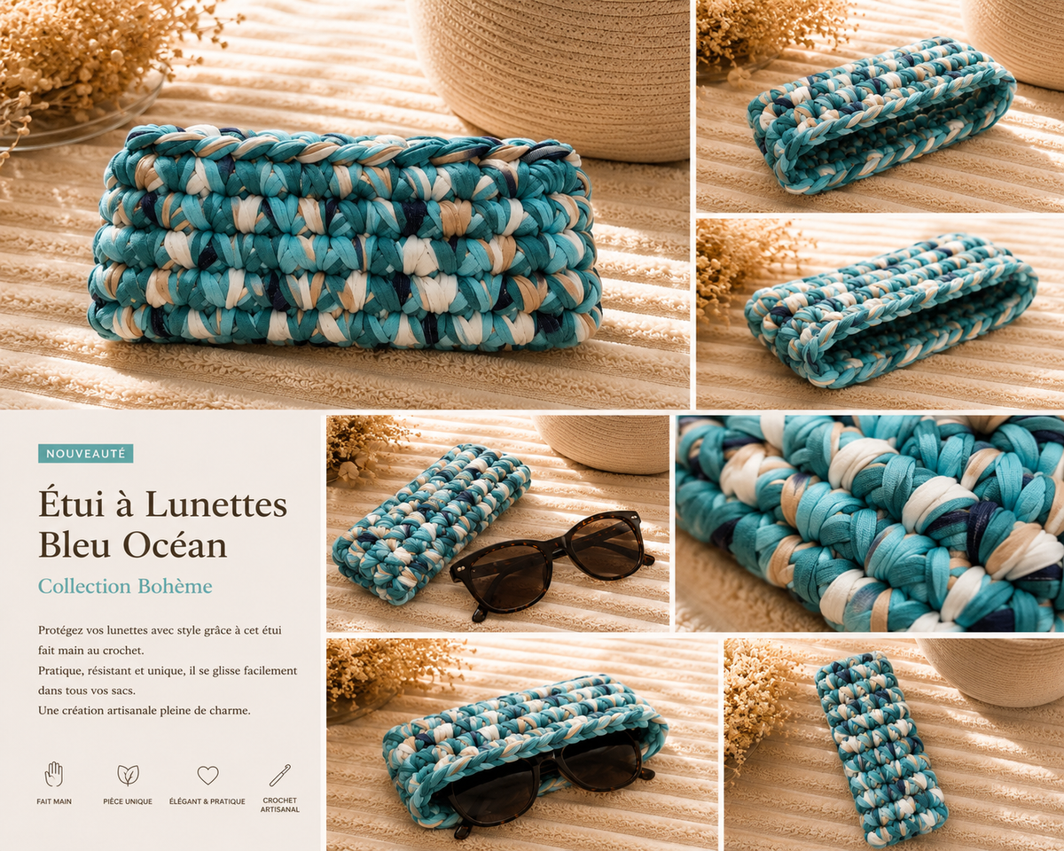 Etui à lunettes - Bleu Océan