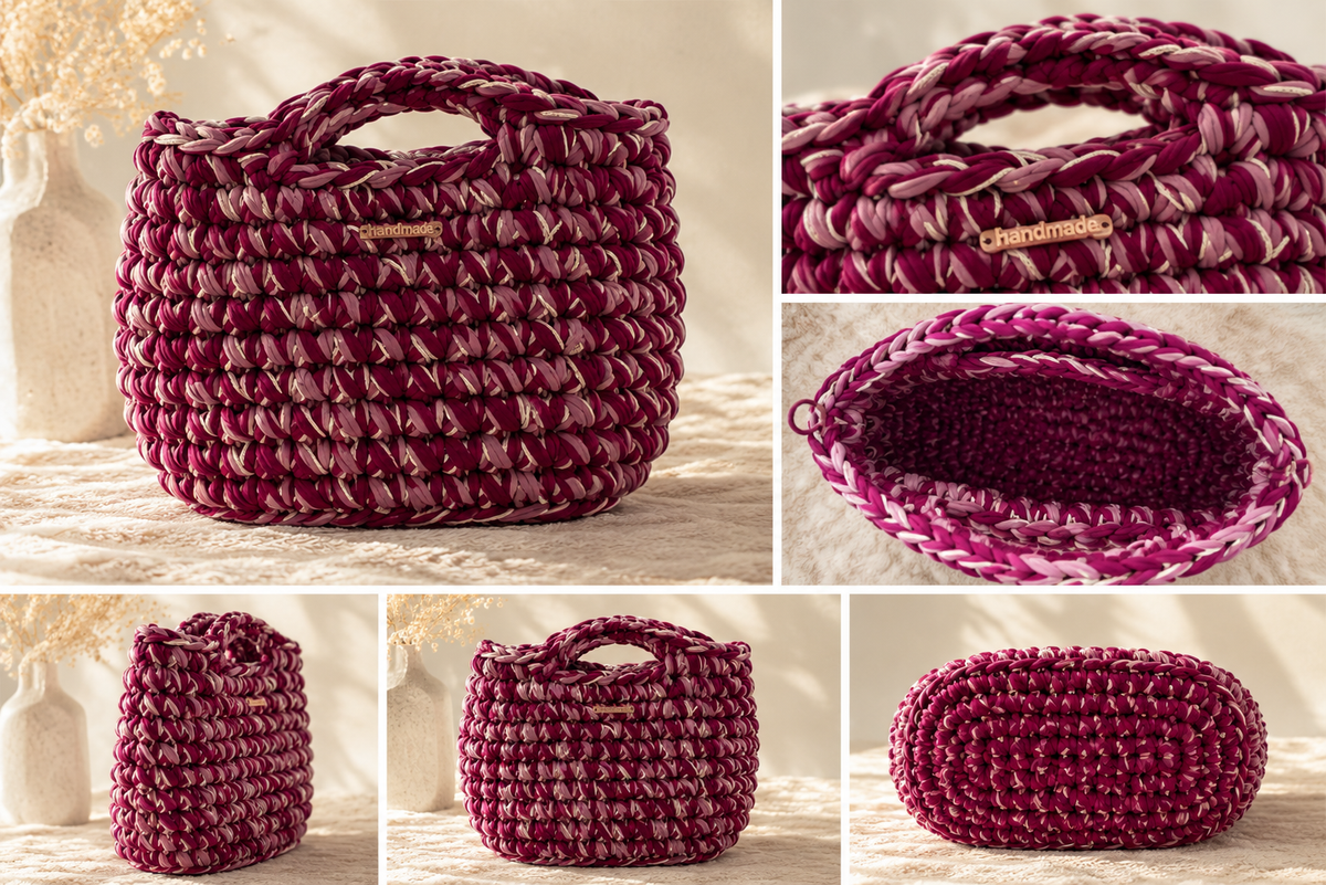 Sac crocheté « Prune Élégance »